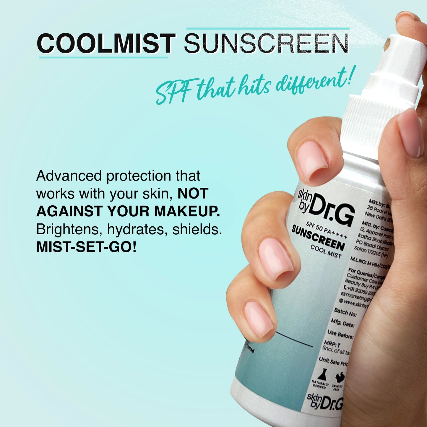 Skinby Dr. G SPF 50 Sunscreen Cool Mist – Lightweight, Hydrating UV Protection for All Skin Types